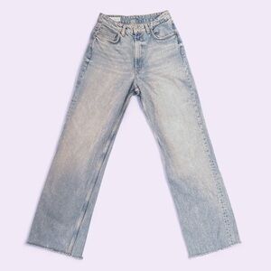 Zara TRF High Rise Wide Leg full length jeans